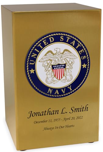 Navy Veteran Cremation Urn – Bronze Finish by Mainely Urns