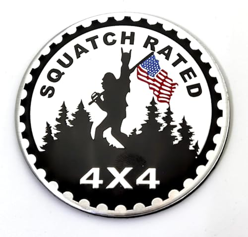 Image of Car Emblem,4 x 4 Metal Automotive Badge 3D Metal Car Badges Emblems Round Emblem Decals Stickers Compatible with Jeep Wrangler Vehicles Trucks SUV,Automotive (C)