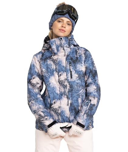 Roxy Womens Jetty Block Jacket 10K Waterproof Insulated Snow Jacket PFAS-Free Recycled Fabric Wild Wind Dark Night Small