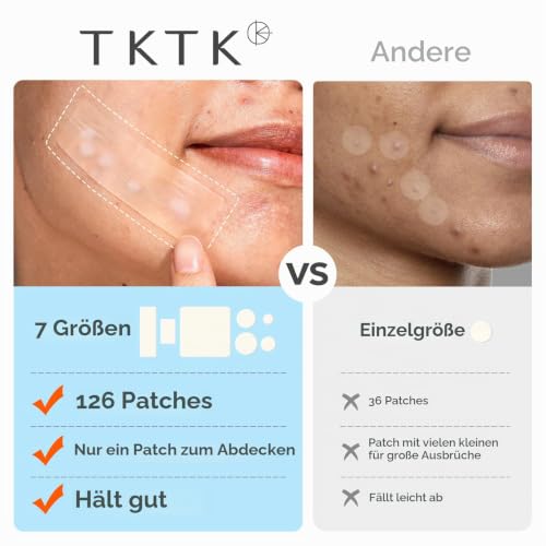 TKTK Große Hydrokolloid Pickel Patches für Gesicht (7 Größen 126 Stk) – Ansicht 5