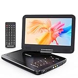 【Upgraded】 DBPOWER Portable DVD Player with 10.5'' Swivel Screen, Supports SD Card/USB/CD/DVD with AV in/Out and Earphone Port, 5-Hour Built-in Rechargeable Battery, Suitable for Car Headrest Mount