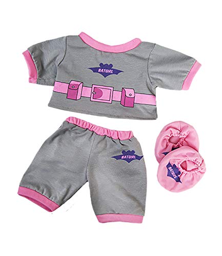 Batgirl PJ's W/Slippers Teddy Bear Clothes Outfit Fits Most 14