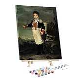 Dipingi con i numeri, per adulti, Francisco Goya Infante Don Sebastian Gabriel De Borbon Y Braganza, con cornice e cavalletto fai da te, kit per principianti