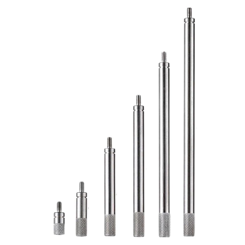 Juego de 6 barras de extensión de reloj comparador con rosca M2.5, barra de extensión de 10 a 100 mm, medición para relojes comparadores y pantallas digitales