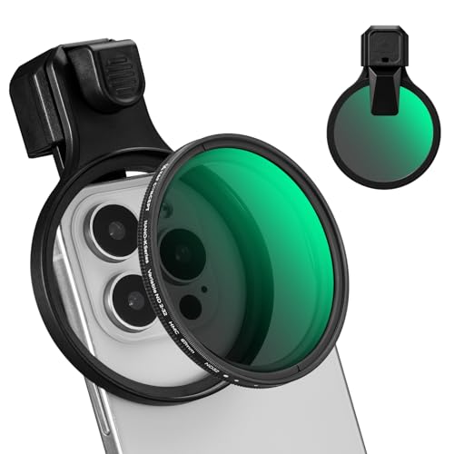 K&F CONCEPT 67mm Press-on ND2-32 Phone Lens Filter Kit Multi-Coated VND Filter Compatible with iPhone 17/16/15/14/13/12 Standard 16/15/14/13/12 Pro/Pro Max 67mm Threaded Filters