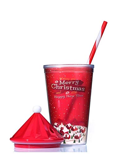 Cupture Holiday Christmas Tumbler Cup with Lid & Reusable Straw - 16 oz, 12 Pack (Holiday Theme)