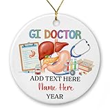 GI Doctor Keramik-Ornament Weihnachten 2025, personalisiertes Gastroenterologe, Weihnachts-Andenken, Geschenke für Männer, Frauen, Kollegen, GI Arzt, Weihnachtsdekoration, individueller Text und Name
