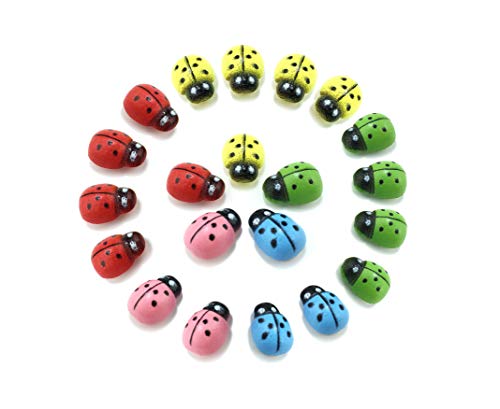 Mariquitas de madera pintadas honeytoys de 10x13mm para decoración fina