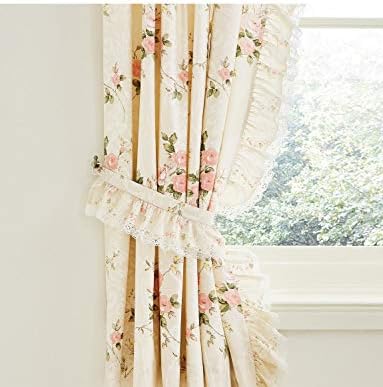 Vantona Charlotte Lined Curtains with Tie Backs Cream 72