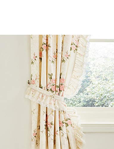 Vantona Charlotte Lined Curtains with Tie Backs Cream 72
