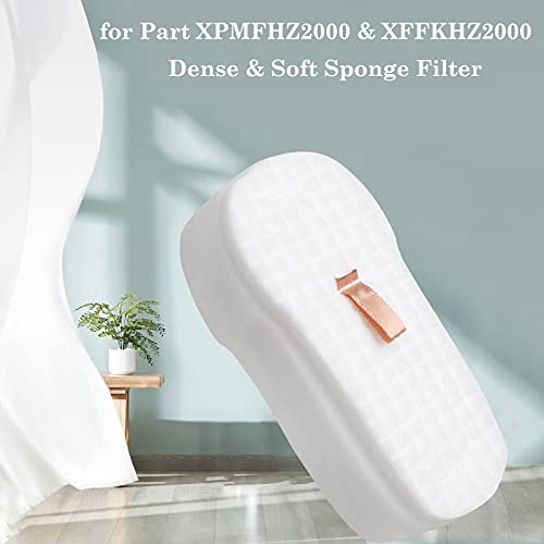 Image of 4 Pack Foam & Felt Filter Kit Vacuum Filters, 1 Pack Soft Roller Replacement for Shark HZ2002 HZ2000 Vertex Ultralight DuoClean PowerFins Stick Vacuum, for Part XFFKHZ2000, 125CU2002