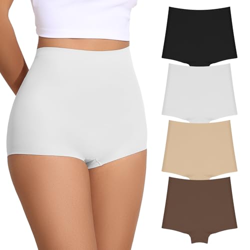 Image of FallSweet No Show Boy Shorts Underwear for Women Seamless Panties Boxer Briefs Pack