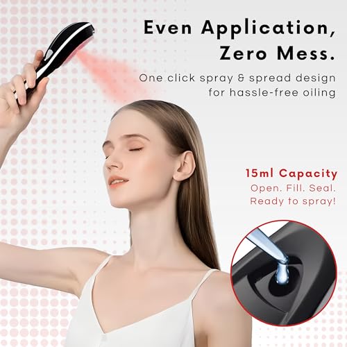 Image of Blue & Red Light Scalp Massager Brush Electric, LED Phototherapy Comb With Oil Applicator, High Frequency Comb For Hair Growth Photo Therapy, Red Light Therapy For Hair Loss & Scalp Care