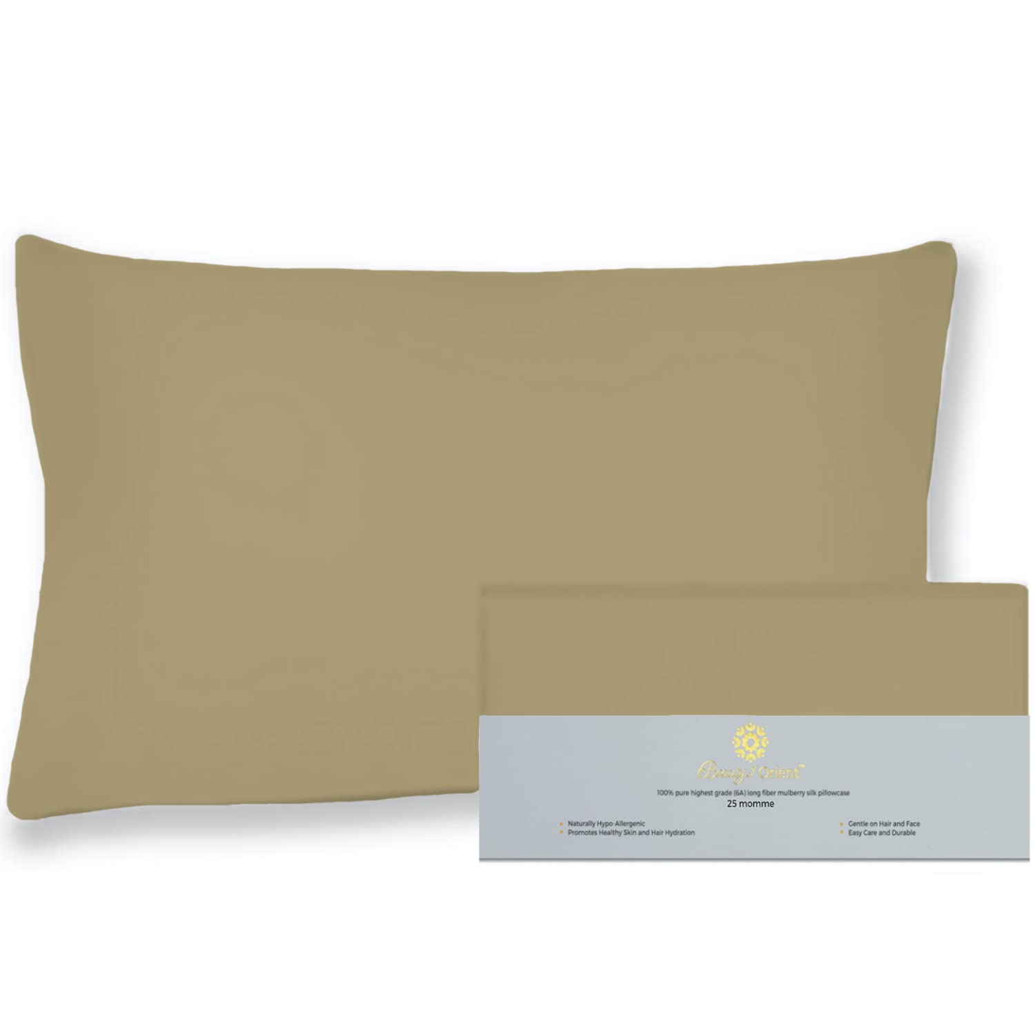 Beauty of Orient25 Momme, Premium Handcrafted Mulberry Silk Pillowcase for Hair and Skin, Natural Hypoallergenic Silk Pillow Case, Best for Beauty Body and Sleep (King - 20" x 36", Jungle)