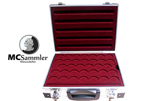MC.Sammler Alu Münzenkoffer Münzkoffer inkl 5 Münztableaus für 170 STK 10 Euro Münzen in Kapseln (ohne Münzkapseln)