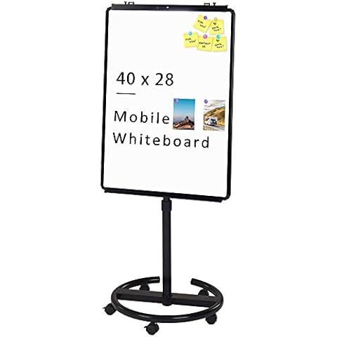 VIZ-PRO ECO Magnetic Mobile Whiteboard/Flipchart Easel, Black, 28 X 40 Inches Cover