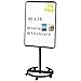 VIZ-PRO ECO Magnetic Mobile Whiteboard/Flipchart Easel, Black, 28 X 40 Inches