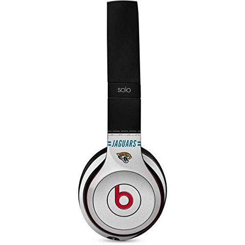 Skinit Decal Audio Skin Compatible with Beats Solo 3 Wireless - Officially Licensed NFL Jacksonville Jaguars White Striped Design