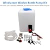 Universal Windscreen Washer Bottle Kit with Pump Hose Jets Wiring Switch For VW Classic Car 12V,Boat and Marine