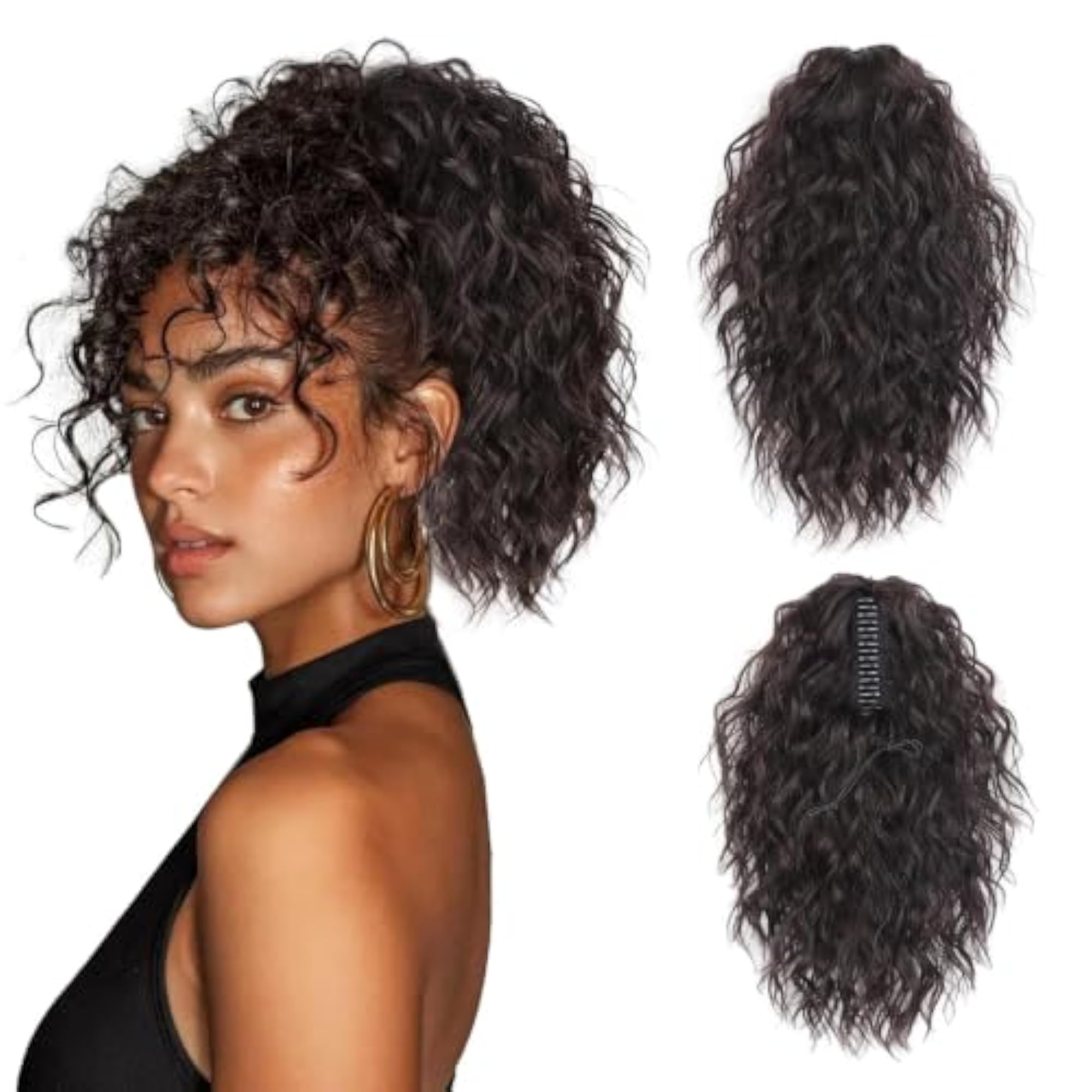 Brown Claw Clip Curly Ponytail Extension for Women