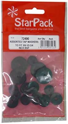 StarPack Home Assorted Tap Washers To Fit 3/8 Inch, 1/2 Inch, and 3/4 Inch Pack 13