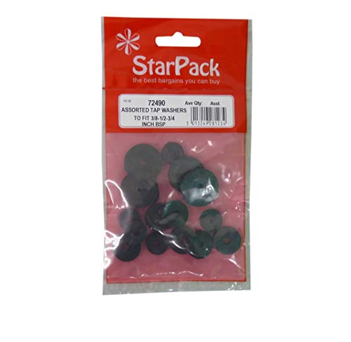 StarPack Home Assorted Tap Washers To Fit 3/8 Inch, 1/2 Inch, and 3/4 Inch Pack 13