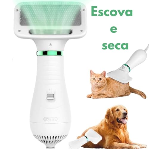 Escova Secadora Elétrica para Animais de Estimação, Massageadora com Filtro Seco para Pet, 135° Ajus