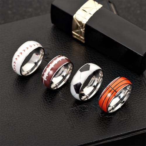 Image of PAMTIER Unisex Spinner Unique NBA Basketball Baseball Rugby Soccer Ring