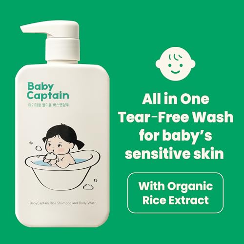 Image of Vegan Rice Baby Wash 13.52 Oz | Tear-Free Cleanser for Newborn & Sensitive Skin | 2-in-1 Shampoo and Body Formula | Plant-Based, Korean Skincare with Gentle Rice Scent