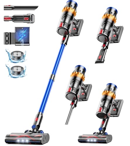 MIBODE 48000Pa/580W/65Mins Akku Staubsauger, 1.6L Staubsauger Kabellos Super Leise mit Smart...