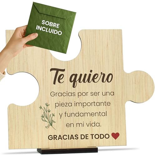 CONTRAXT Tarjetas Felicitación San Valentín madera. Regalos aniversario pareja cartas amor para mi novio novia tortolitos postal san valentin tarjeta hombre mujer (Parejas)