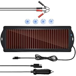 Cargador Solar De Baterías De Coche 12V OBLLAR Cargador de batería Solar de 12 V, mantenedor y Cargador de batería, 2,5 W, Kit de Carga de Goteo de Panel Solar portátil para automóviles, Motocicletas, Barcos, caravanas, remolques, etc.
