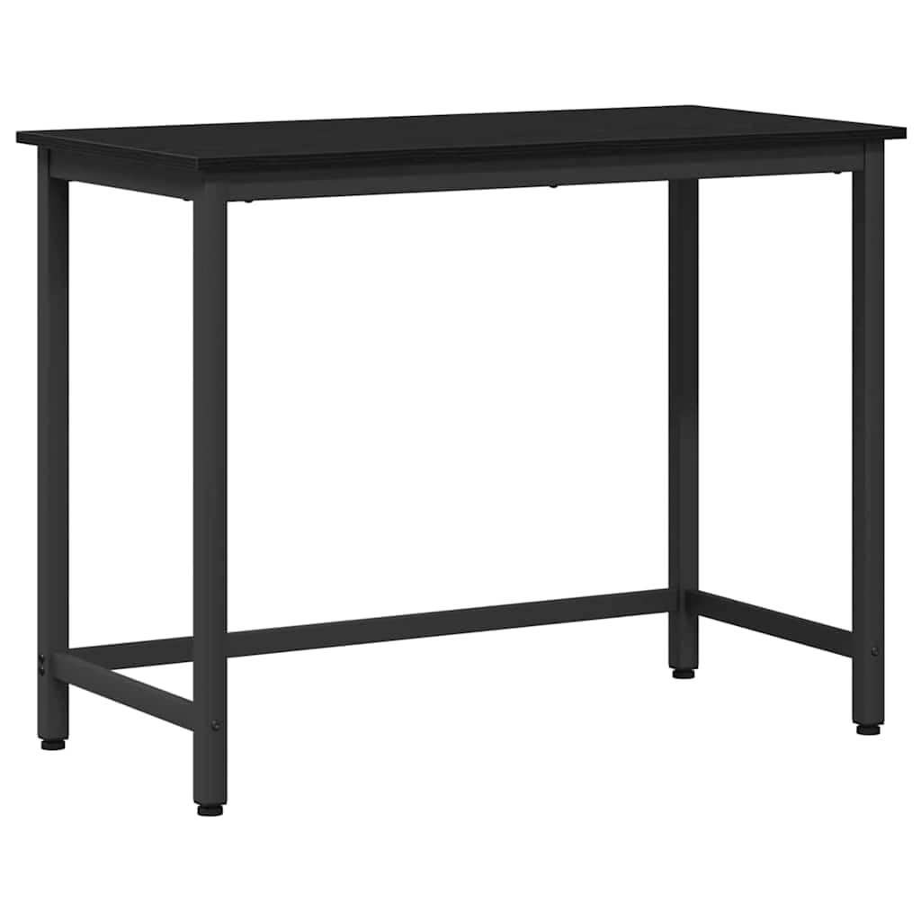 Czarny Stół Dębowy 80 x 50 x 76,5 cm z Drewna Inżynieryjnego i Stali