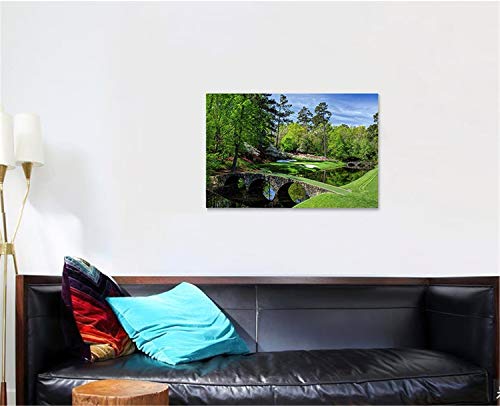 Doludo Wall Art Prints Augusta Masters Golf Course Landscape Painting Canvas Poster Hole Water Pictures For Living Rooms Men's Office Home Decor With Inner Frame #TOP2