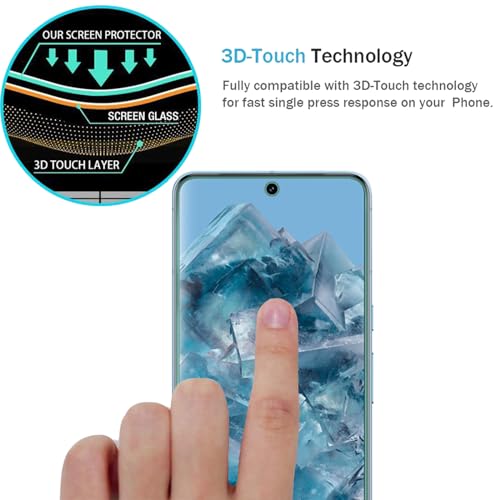 Image of AOKUMA Screen Protector for Google Pixel 8 Pro Tempered Glass, 2 Pieces, Glass Compatible with Pixel 8 Pro Screen Protector, Premium Glass Film with 9H Hardness, Anti-Scratch, Shatterproof, Anti-Oil