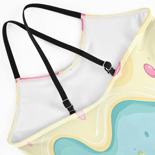 ALAZA Cute Ice Cream Girls Swimsuit Bathing Suit Beach Swimwear One Piece 3-10T4