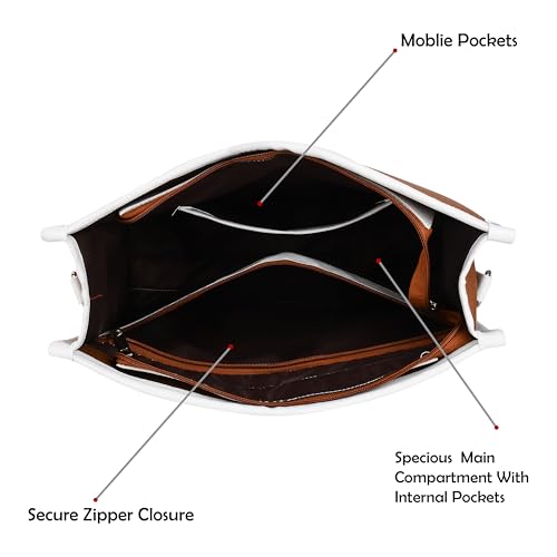 Image of ProArch Leather Core Strip Purse for Women Shoulder Bag for Women and Girls | Anti-Theft Pocket Slick Flap | Backpack Handbag