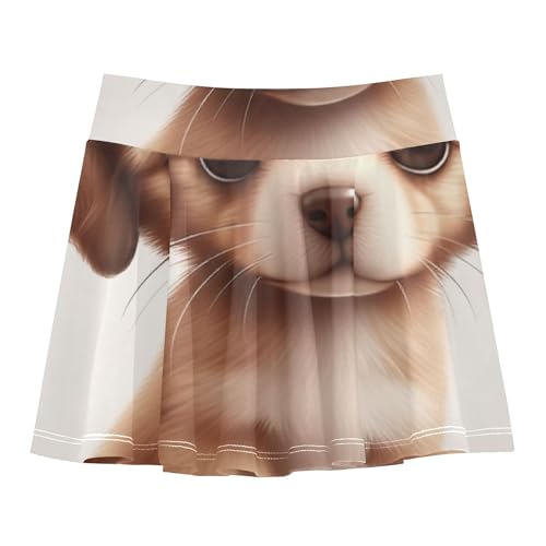 Joisal Girls Skorts Athletic Shorts Tennis Skirts Toddler Navy Pleated Cute Brown Puppy Dog 3t