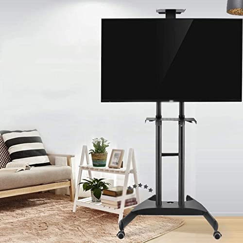 Soporte móvil de suelo para TV 32-65 pulgadas con estantes miniatura 7