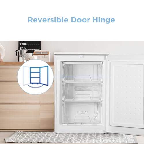 COMFEE' RCU83WH2(E) 88L Freestanding Under Counter Freezer, 55cm Wide, Reversible Door, 3 Drawers, 4 Star Freezer Rating, Adjustable Thermostat, White - 5
