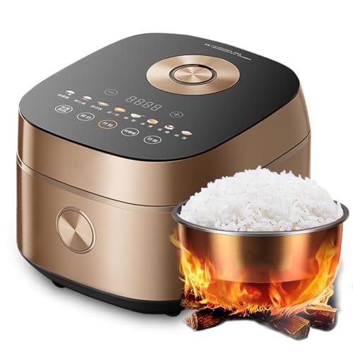Rice Cooker&Steamer 4L Large Capacity 8 Layers Carbon Steel Kettle Thick Kettle Non-Stick Liner for Family Dormitory
