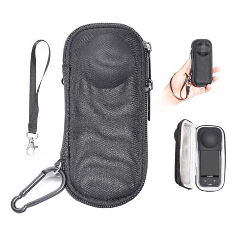 Image of Hard Case for Insta360 X4 Air /X5, X4, Small Bag, Hard Shell, Good Protection, Anti-scrathes, Supports camera with Lens Guard, With Lanyard and Carabiner Clip