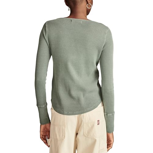 Lucky Brand Women's Embroidered Mesh Yoke Henley2