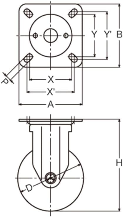 ハンマーキャスター 400SRP 固定式キャスター 400SRP-URB150 150mm ウレタン(B入)車 ストッパーなし