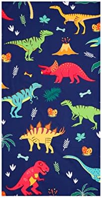 Thin Toddler Dinosaur Beach Towel Blanket for Kids Boys,Oversized Soft Microfiber Bath Pool Shower Toddler Towel, Quick Dry and Sand Free ,Durable and Absorbent Towel for Adult Travling, 30”X60”