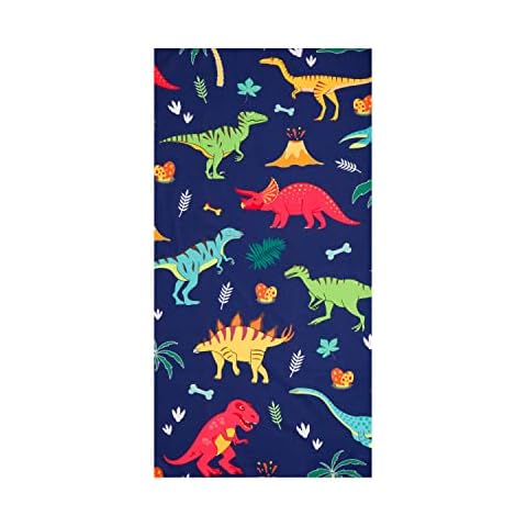 LIVILAN Dinosaur Beach Towel for Kids, Soft Microfiber 30" X 60", Quick Dry, Sand Free, Perfect for Boys Bath, Pool, Travel, Durable Toddler Towel, Ideal Dinosaur Gift Cover