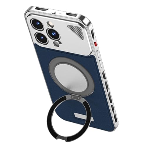 Coque magnétique iPhone 15 Pro anti-surchauffe avec anneau 360 rotatif