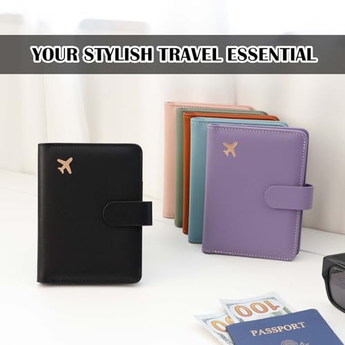 Image of Melsbrinna Premium Leather Passport Holder Covers Case, Waterproof Rfid Blocking Travel Wallet Passport Holder with Pen Holder, Cute Passport Book for Women /Men