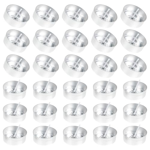 Cabilock 200 juegos Moldes Redondos de Aluminio para Velas DIY con Mechas Incluidas Contenedores para Cera Reutilizables y Seguros para Manualidades y Fabricación de Velas Artesanales