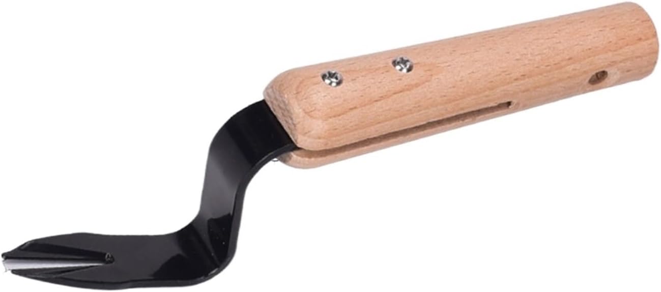 Garden Hand Weeder Wooden Handle Grassroots Weeding Deeper Digging Removal Cutter Puller Tool for Home Lawn Trimming Tools (Color : 2)